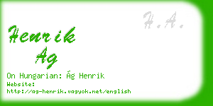 henrik ag business card