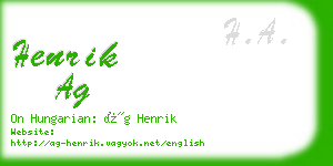 henrik ag business card